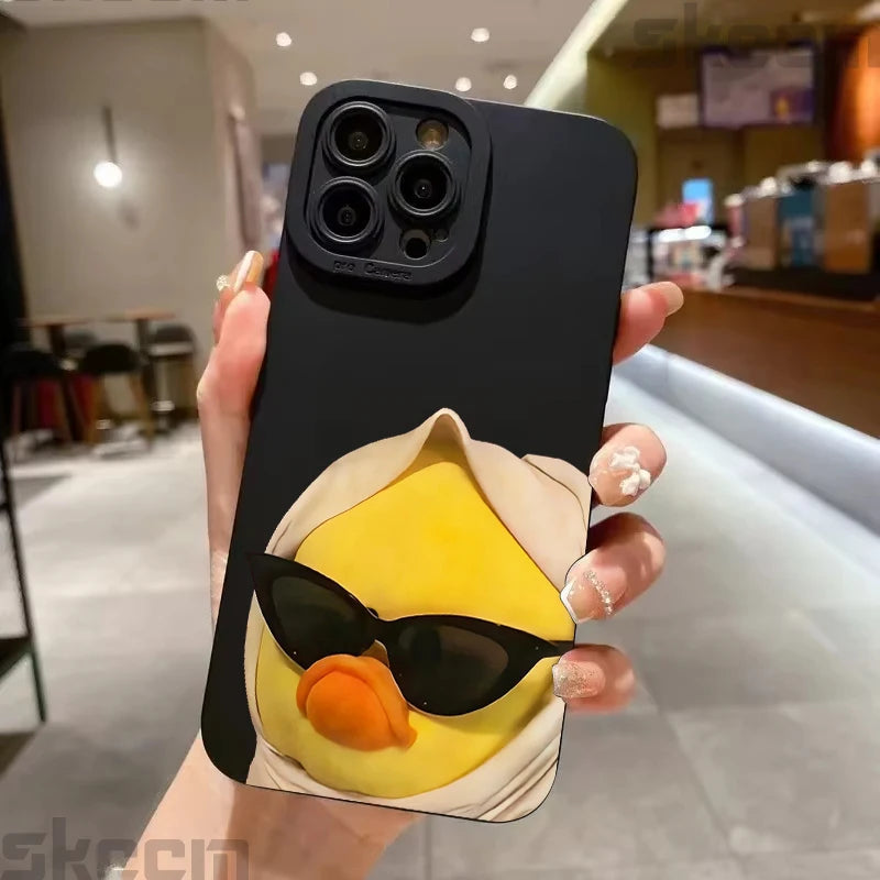 Cute Cool Duck Fashion Soft TPU Phone Case For Samsung Galaxy S23 S24 S25 Ultra S22 S21 S20 Plus FE A15 A35 A54 A55 Cover