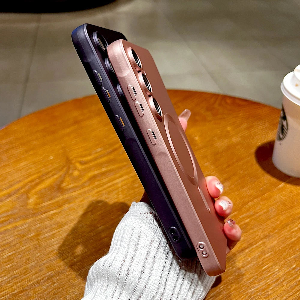 Soft TPU Matte Case For Samsung Galaxy A56 A55 A54 A36 A35 A16 A15 5G A26 S25 Edge S24FE S24 S23 S21 Ultra Plus FE Magsafe Cover