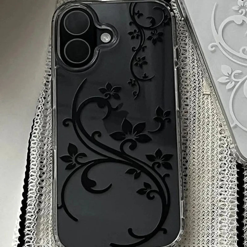 Fashion Simple Flower Transparent Phone Case For iPhone 17 Air 16 Pro Max 15 14 13 Mini 12 11 Promax 78 Plus Soft Back Cover Y2K