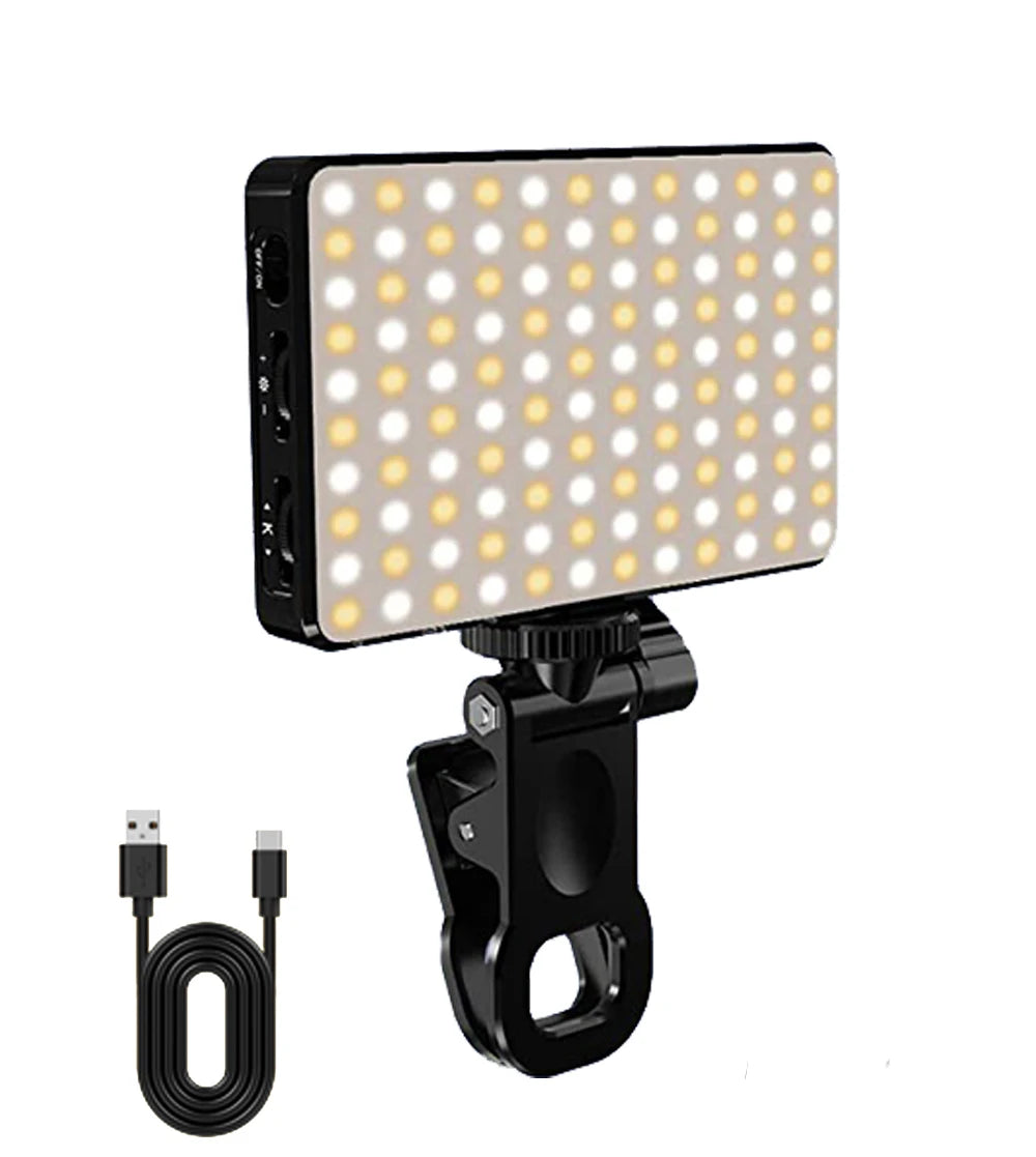 LED Selfie Light 120 LED 3000Mah Rechargeable Phone Light Clip 3 Light Modes Ring Light for Phone iPad Camera Laptop Selfie