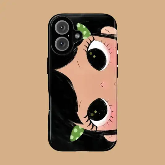 Clmj BIG EYES COMIC GIRL Phone Case for iPhone 17 16e 16 15 14 13 12 11 X XS XR XSMAX Air Pro Max Plus Luxury Double-layer Cover