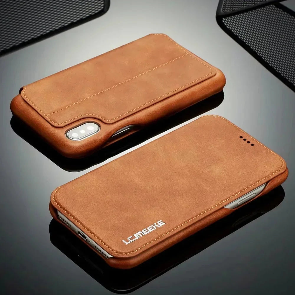 Luxury Ultra Thin Leather Case Flip Cover for Samsung Galaxy S26 S25 S24 S23 S22 S21 S20 FE Ultra Plus A54 A52s S10 S8 Note 20