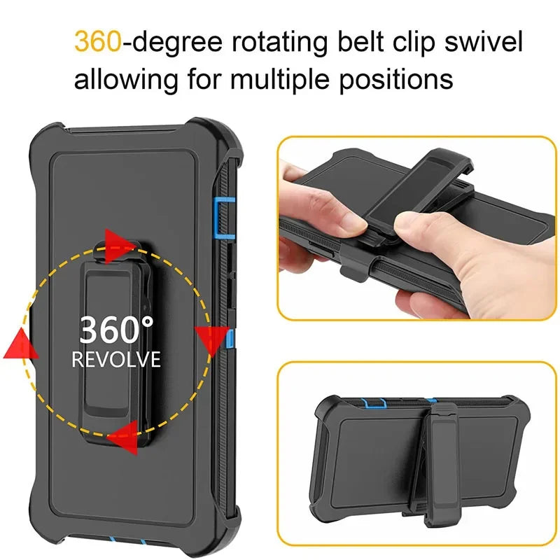 Rugged Armor OTT Defender Phone Case For IPhone 17Air 16E 15 14Plus 13 12 Pro Max Shockproof Protection Cover With Belt Clip Box
