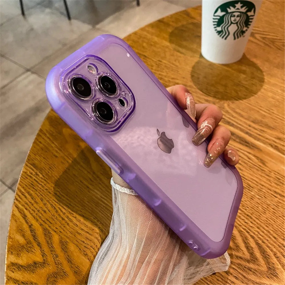 Shockproof Silicone Bumper Clear Phone Case For iPhone 16 15 14 13 12 11 Pro Max XR X XS 7 8 Plus Soft Transparent Cases Cover