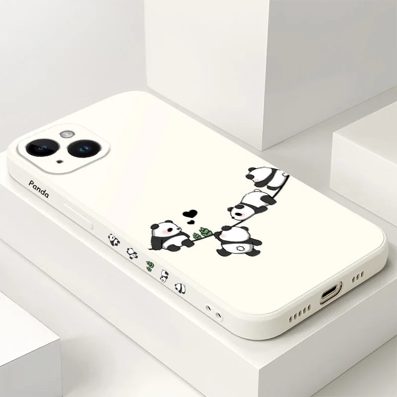 Baby Panda Phone Case For iPhone 17 17 Air 16 15 14 13 12 11 X XR XS Plus Pro Max Mini Silicone Cover
