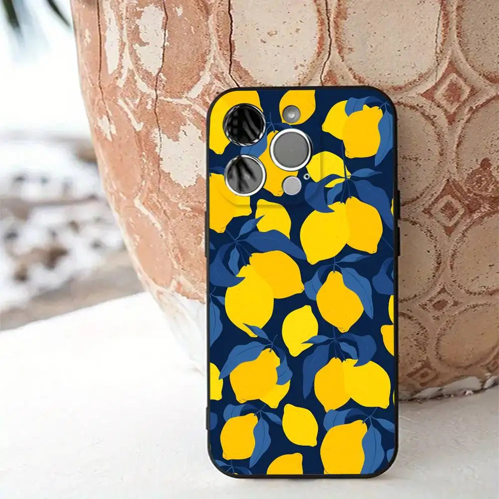 Summer Fruit Lemon Phone Case For Samsung Galaxy S26 ULTRA S25 S24 S23 S22 S21 S20 Ultra Plus FE Note 20 10 Plus Silicone Cover