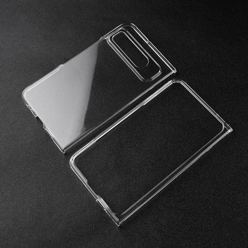 For Google Pixel Fold Transparent Plastic PC Hard Shell Shockproof Full Protective Back Cover On Google Pixel Fold