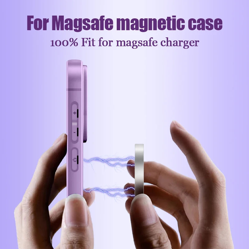 For Samsung Galaxy S26 S24 S23 S22 S21 S25 Ultra Plus S25 S24 S23 FE Case Luxury Magnetic For Magsafe Wireless Charge Soft Cover