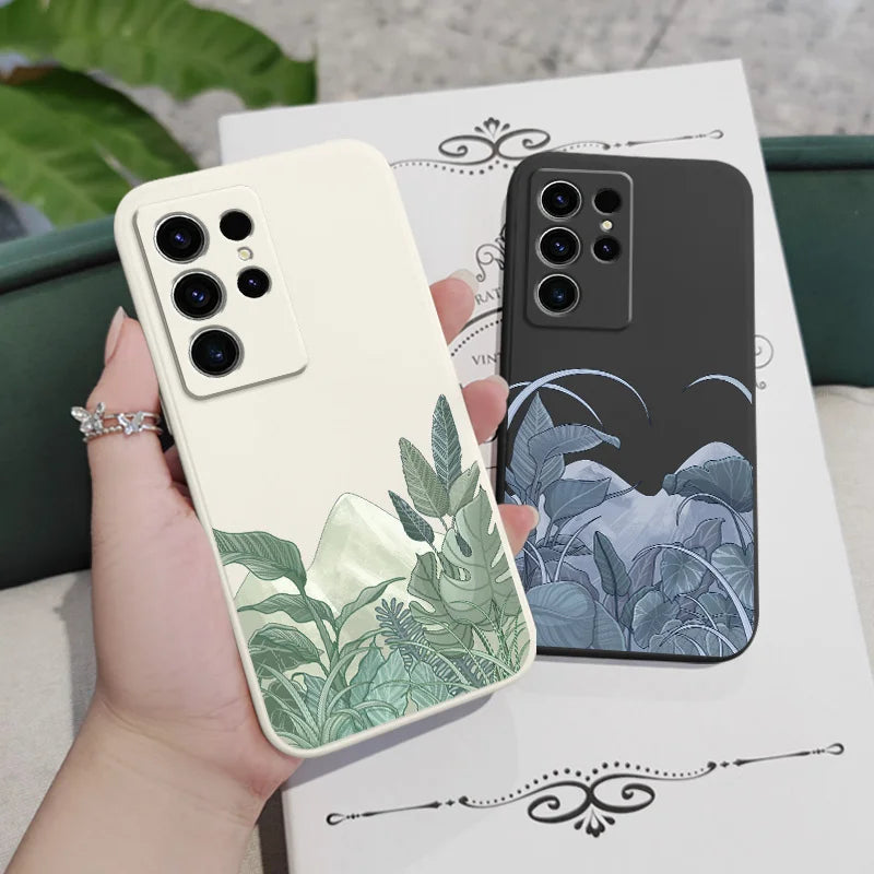 Forest Plant Phone Case For Samsung Galaxy S25 S24 S23 S22 S21 S20 S10 S10E Ultra Plus FE Note 20 Ultra 10 Plus Cover