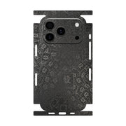 Diamond Texture Faux Leather Phone Skin for iPhone 17 16 15 14 13 Pro Max Full Wrap Rear Protective Film