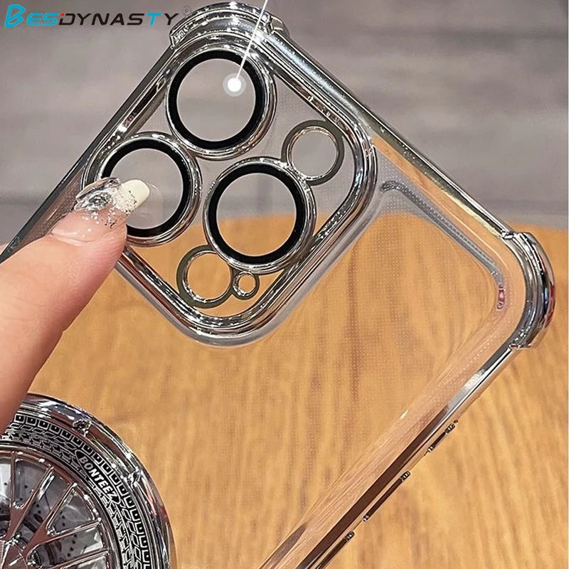 For Google Pixel 10 9 9A 9 10 Pro XL 10A 7 7A 8 8A Glitter Plating Bracket For Magsafe Case Magnetic Gyro Holder Stand Cover