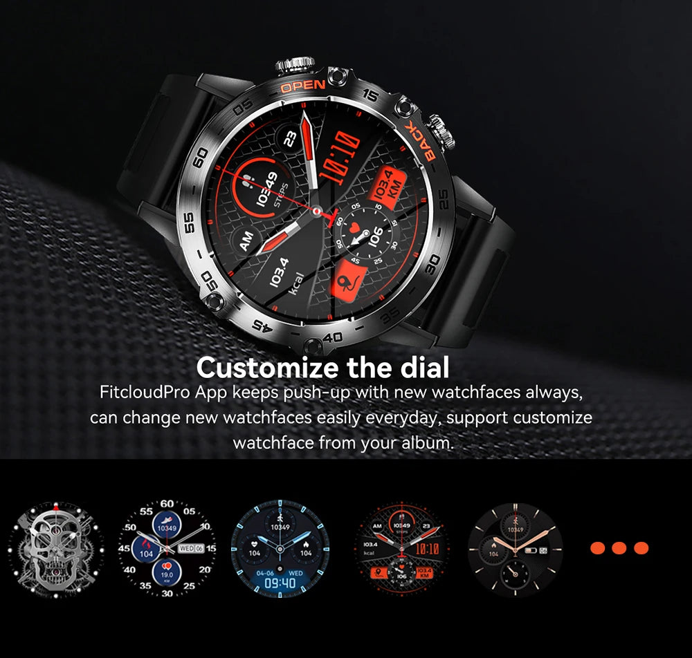 MEVADEN Steel 1.39 inch Men Luxury Smart Watch Bluetooth Call Sport Fitness Tracker Health Monitor Smartwatch for Male MD52