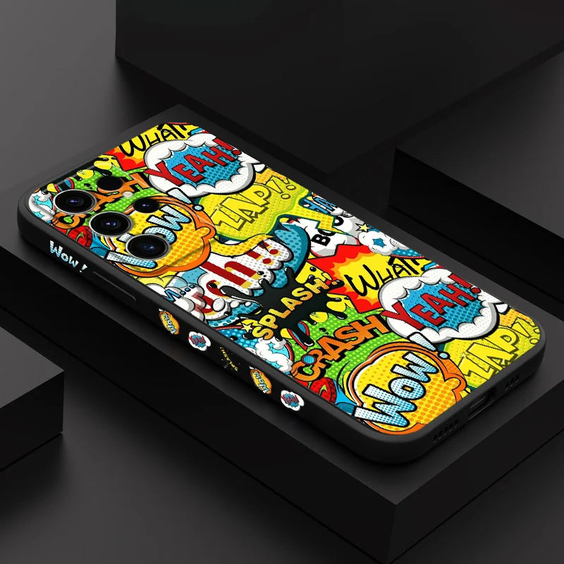 Explosiver English Phone Case For Samsung Galaxy S25 S24 S23 S22 S21 S20 S10 S10E Ultra Plus FE Note 20 Ultra 10 Plus Cover