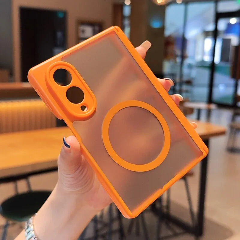 Luxury Matte Skin Feel Hinge Protection for Magsafe Case for Samsung Galaxy Z Fold 8 Wide  7 6 5 Fold8 Ultra Shockproof Cover