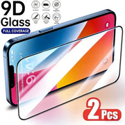 2Pcs Full Cover Screen Protector for iPhone 17 16 15 14 Pro Max Air 16 15 Plus 17e  9H Hardness Tempered Glass