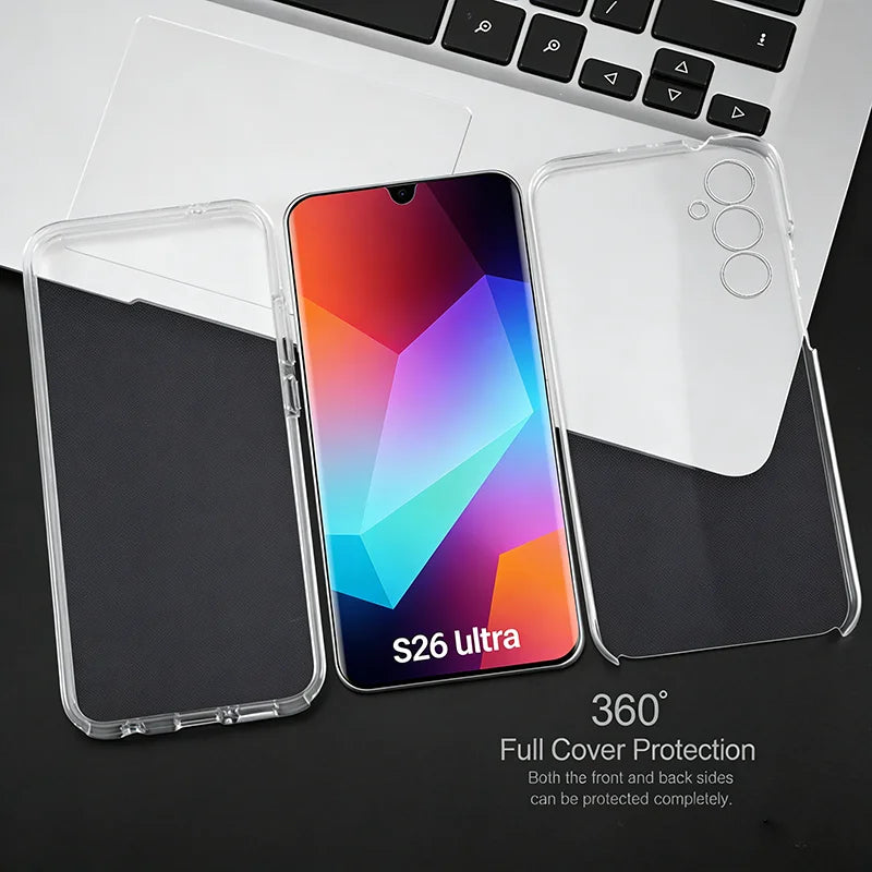 360° Full Body PC+TPU Clear Phone Case For Samsung Galaxy S26 Ultra S25 S24 S23 S22 S21 A56 A55 A54 A53 A37 A36 A35 A26 Cover