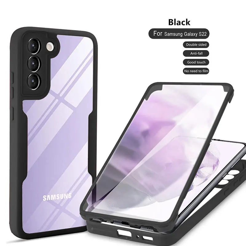 360° Full Cover Case for Samsung Galaxy S24 S25 Ultra S22 S23 S21 Plus Fe A54 A34 A24 A14 A53 A33 A23 A13 Shockproof Soft Cover