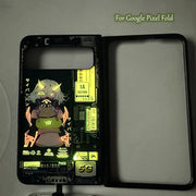 For Google Pixel Fold LED Case Silicone Glass Full Protect Luminous Shell Pixel Fold 5G Flash Phone Cover Full Fundas Coque