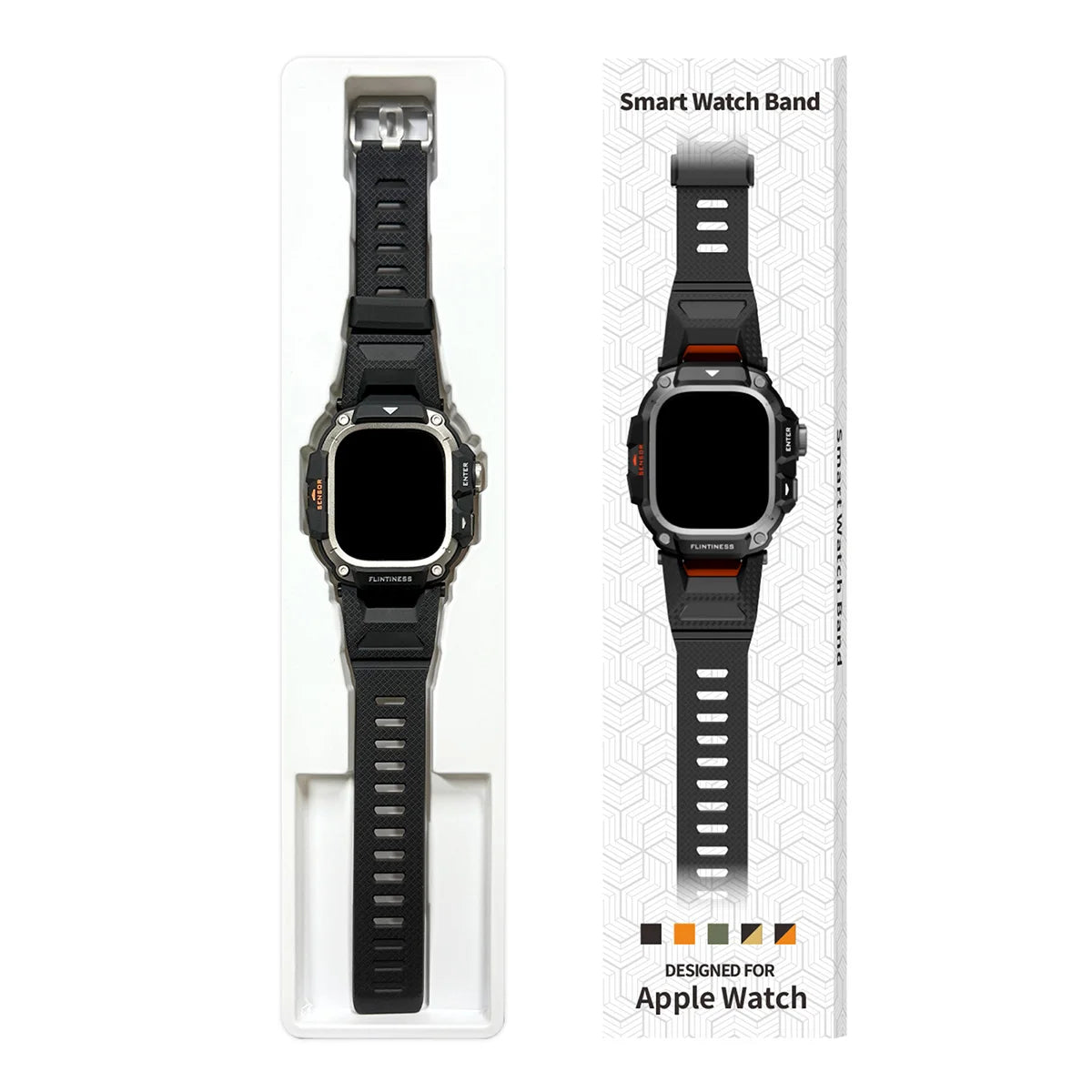 Mod Kit  Case+Strap for Apple Watch Bands Ultra 3 49mm 2in1 TPU Bracelet+Metal Protective Bumper Cover for iWatch Ultra 2 1