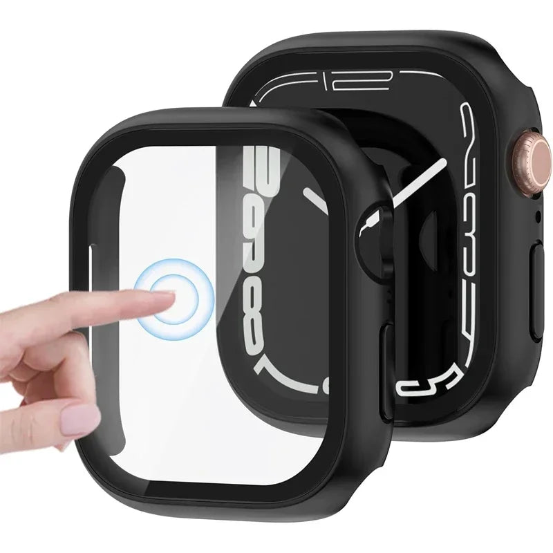 Glass+Cover For Apple Watch case 44mm 40mm 38 42 49mm 41mm 45mm 46mm Accessorie Screen Protector iWatch 11 10 9 8 7 6 SE 5 Ultra
