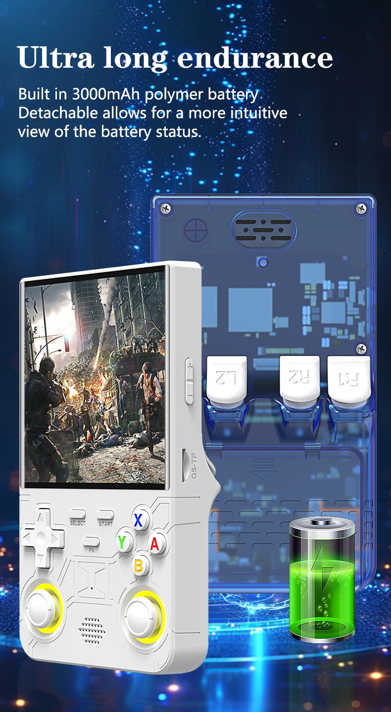 R36 Ultra Console Portable Retro Game 4‘’ IPS Screen Handheld Game Players Emulator Pocket Video Player 64G/128G