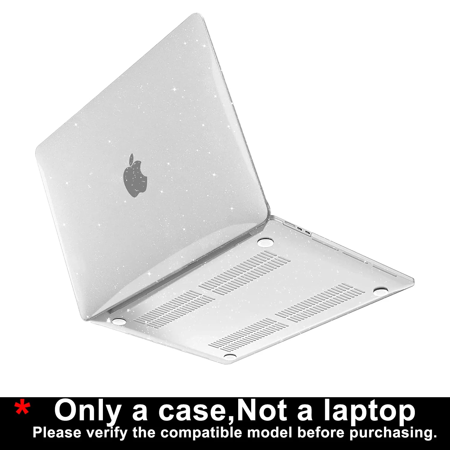Case For MacBook Air 15 inch M5/M4/M3/M2 2026-2023, Sparkly Clear | Glitter Design for Mac Air 13.6-inch, Lightweight Hard Case