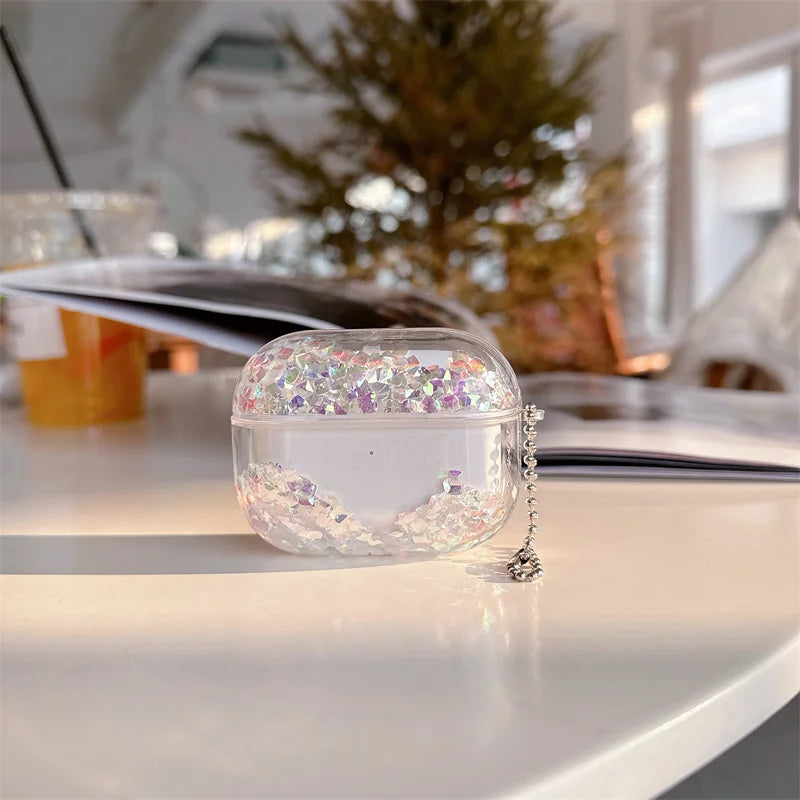 Dynamic Glitter Rhinestones Earphone Case for Airpods Pro Cover Para Airpod 4 3 2 Luxury Headphone Carcasa Brilliant Hard Shell