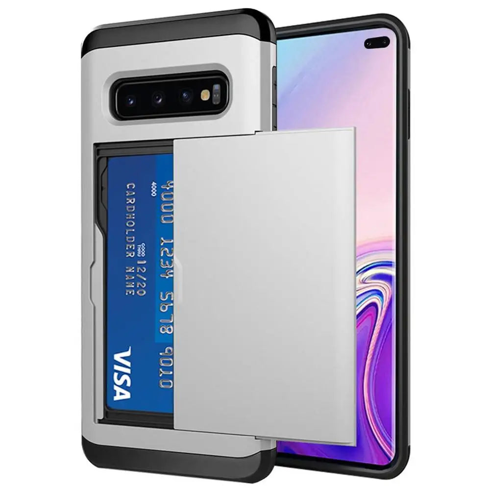 For Samsung Galaxy S10 Plus S10E S10 5G S9 S8  Case Slide Armor Wallet Card Slots Holder Cover For Samsung Note 9 8