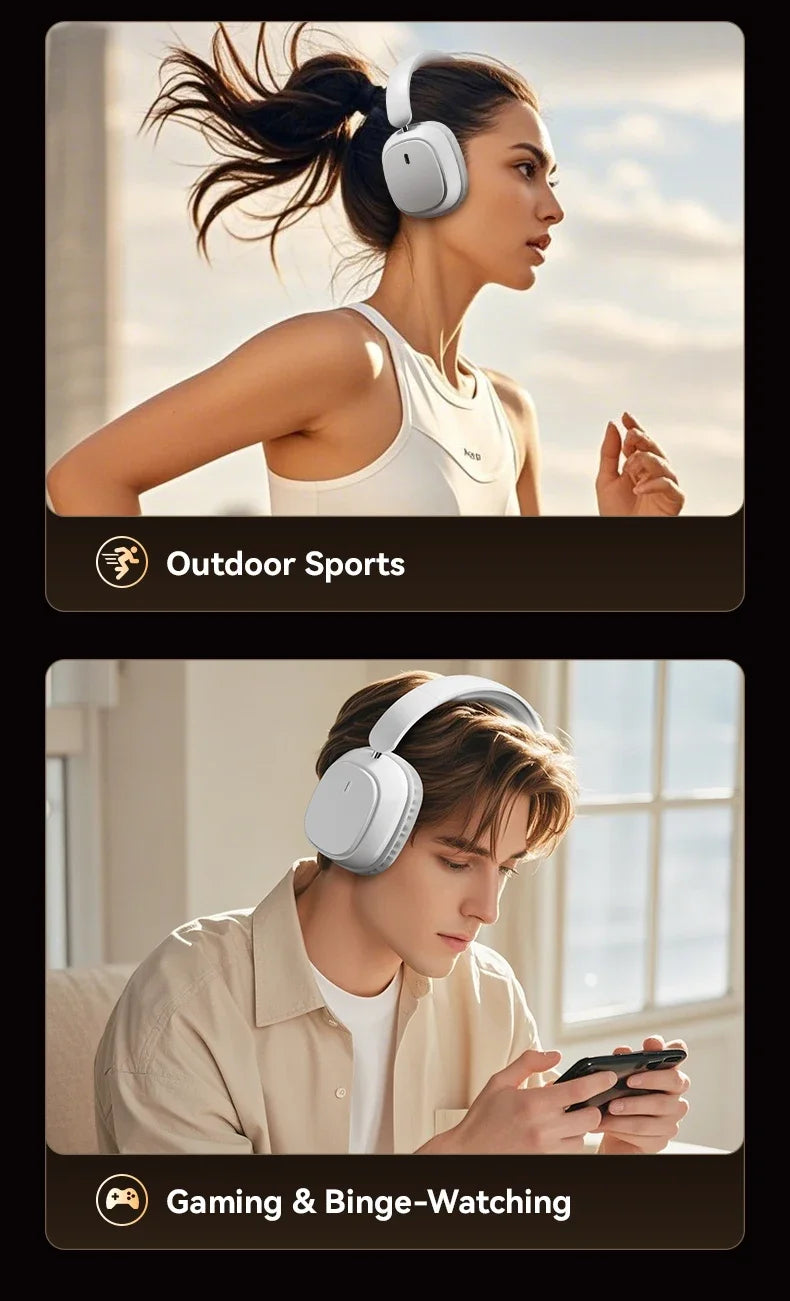 SY-T11 Wireless Headphones Bluetooth 5.3 Over Ear Headset With Mic Bass/Pop Mode Hi-Res HiFi Wired Headphones 90H APP For XiaoMi