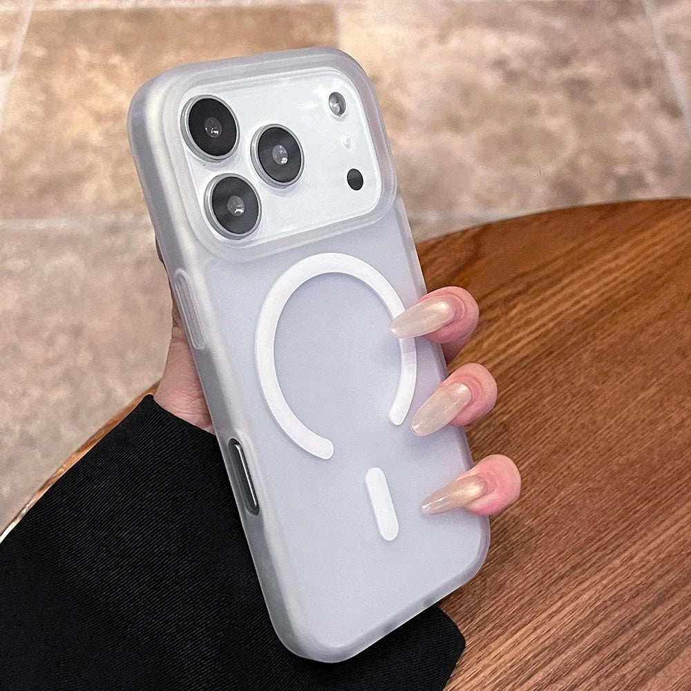 Luxury Slim Matte Cover for iPhone 17 Pro Max 17 Air for Magsafe Wireless Charger Cover for iPhone 16 12 13 14 15 Pro Max Plus