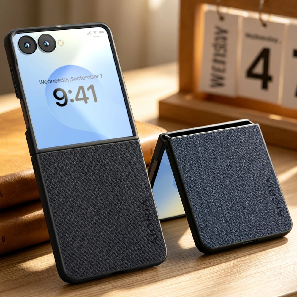 Case for Samsung Galaxy Z Flip 8 7 6 5 4 3 5G Luxury Vintage cloth pattern leather Phone cover for samsung galaxy z flip8 case