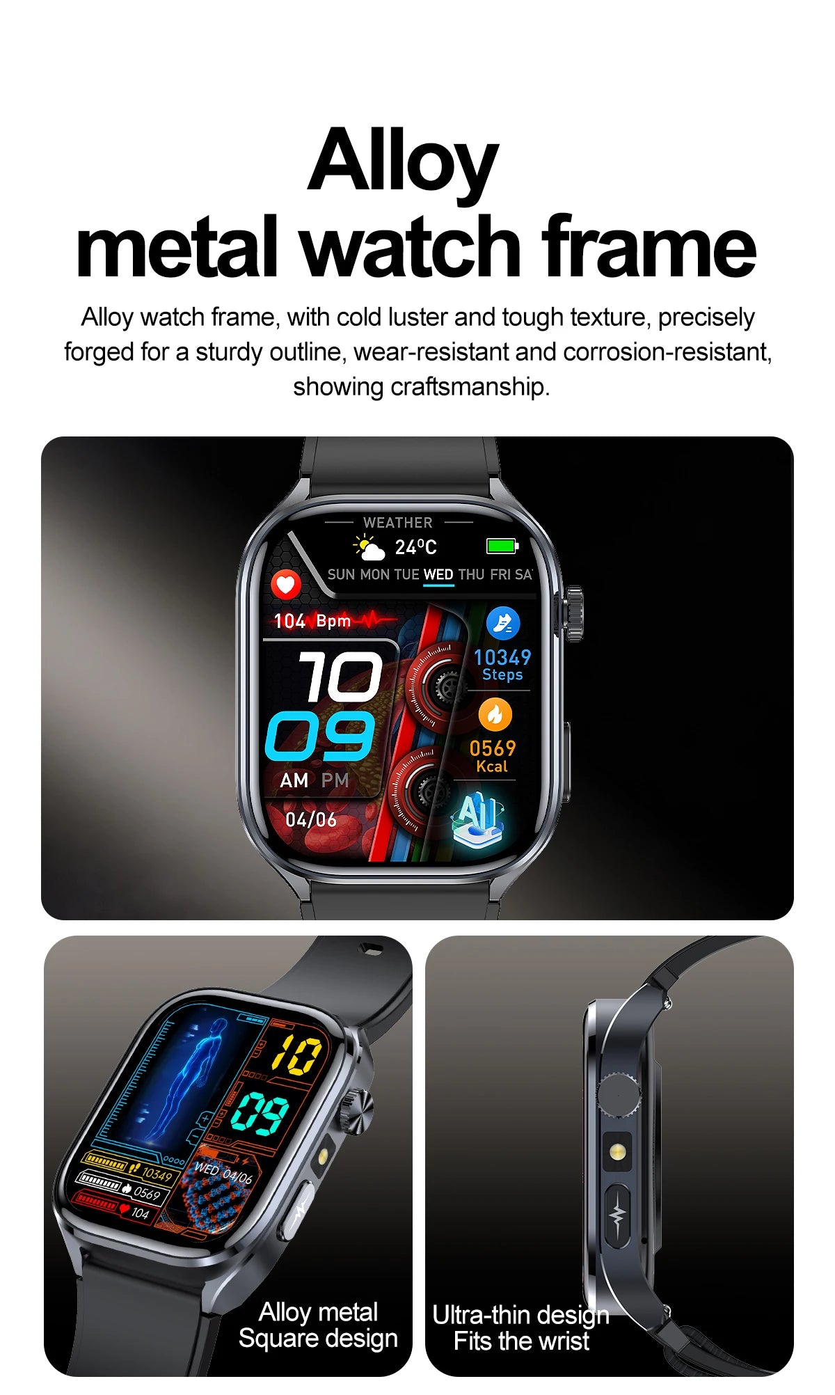 2026 New Accurate ECG Smart Watch Heart Health Analysis Blood analysis Blood Lipid Blood Pressure BT call Smart Watches For Men