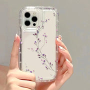 Flower Phone Case For iPhone 17 16 Pro Case iPhone 13 15 14 11 12 Pro Max 16E Air 8 7 Plus XR SE Transparent Shockproof Cover