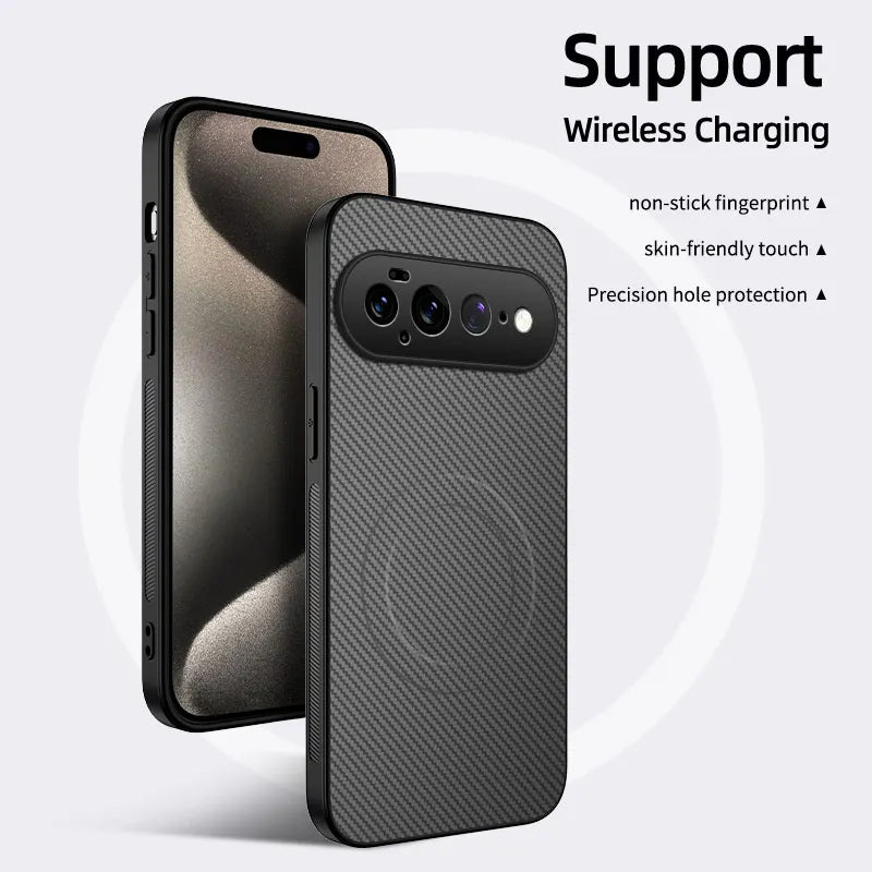 Hard PC+Carbon Fiber Texture For Magsafe Magnetic Case for Google Pixel 11 Pro 9 8 7 6 5 4 3 10 Pro XL 10A 9A 8A 7A 6A 5A 4A 3A