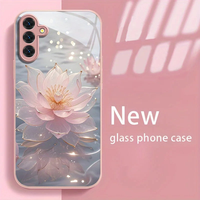Cherry Painted Hard Phone Case For Samsung S25 Ultra S26 S24 S23 S22 S 25 Plus S21 S20 FE Cases Tempered Glass Back Cover Funda