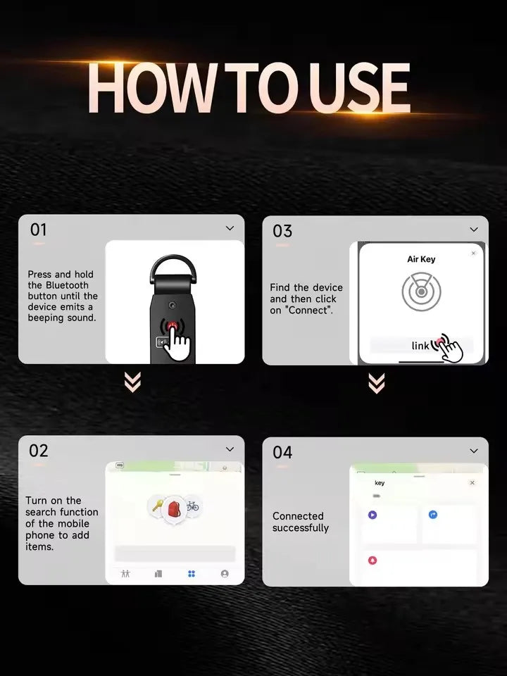 Air Keychain Car Key Chains with GPS Tracker Key Finder Built-in Airtag Chips Works with Apple Find My iOS Only Key Organizer