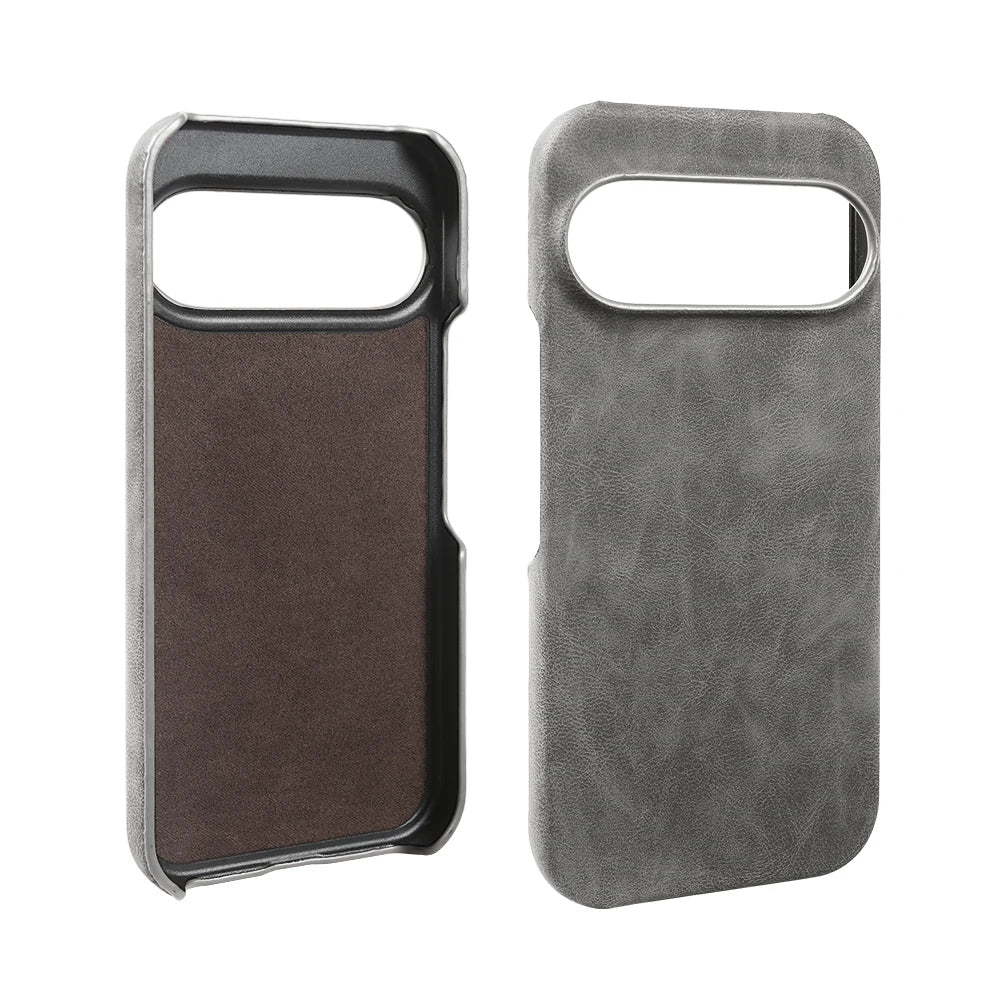 Skin Leather Phone Case For Google Pixel 10A 10 9 Pro XL 9A 8 8A 7 7A 6 6A 5 5A Hard PC Back Cover Cases Shockproof Fundas Coque