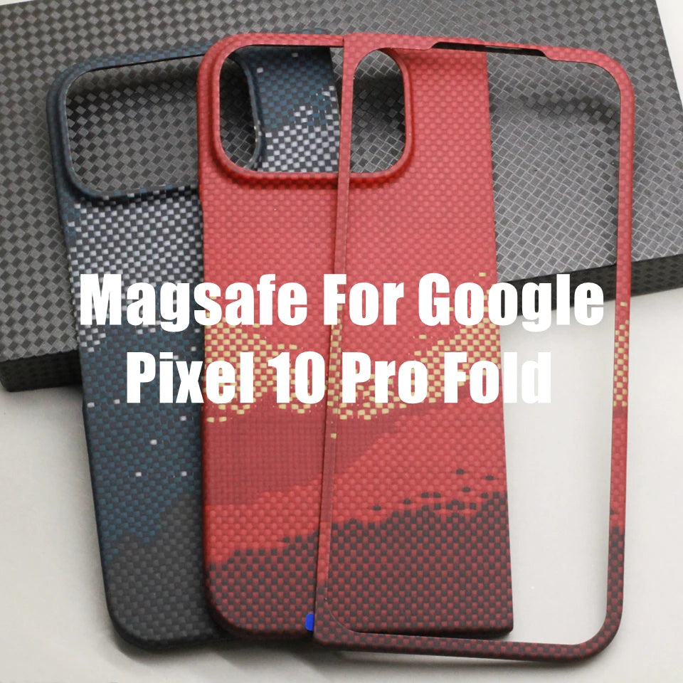 Kevlar Carbon Fiber Magnetic Case for Google Pixel 10 Pro Fold Cover Luxury Aramid Fiber Pixel 10 Pro Fold Magnetic Case