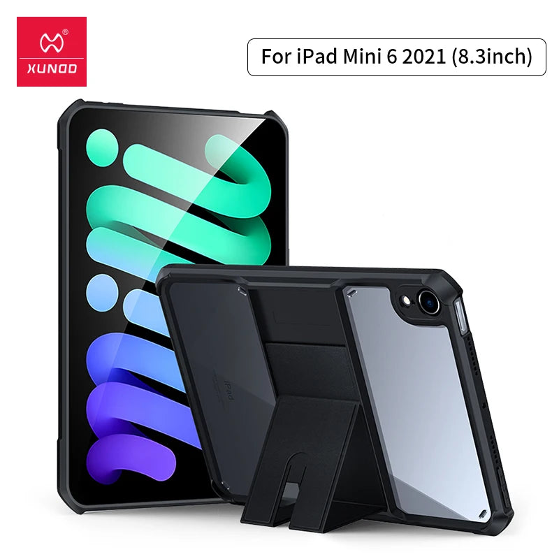 Xundd Tablet Cases For iPad Air iPad Pro 11 13 inch 2024 Shockproof Bumper Protective Case Transparent Back Cover With Holder