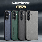 Luxury Leather Ultra Thin Phone Case For Samsung Galaxy S26 S25 S24 S23 S22 S21 Ultra Plus Silky Feel Soft Cover For Car Holder