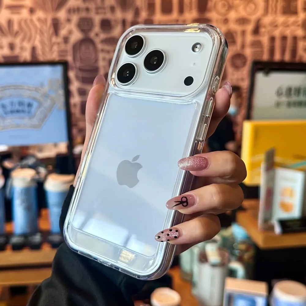 Luxury Clear Hard Acrylic Phone Case For iPhone 17 Air 16 15 14 13 12 11 Pro Max XS XR X Plus Soft Shockproof Bumper Cover