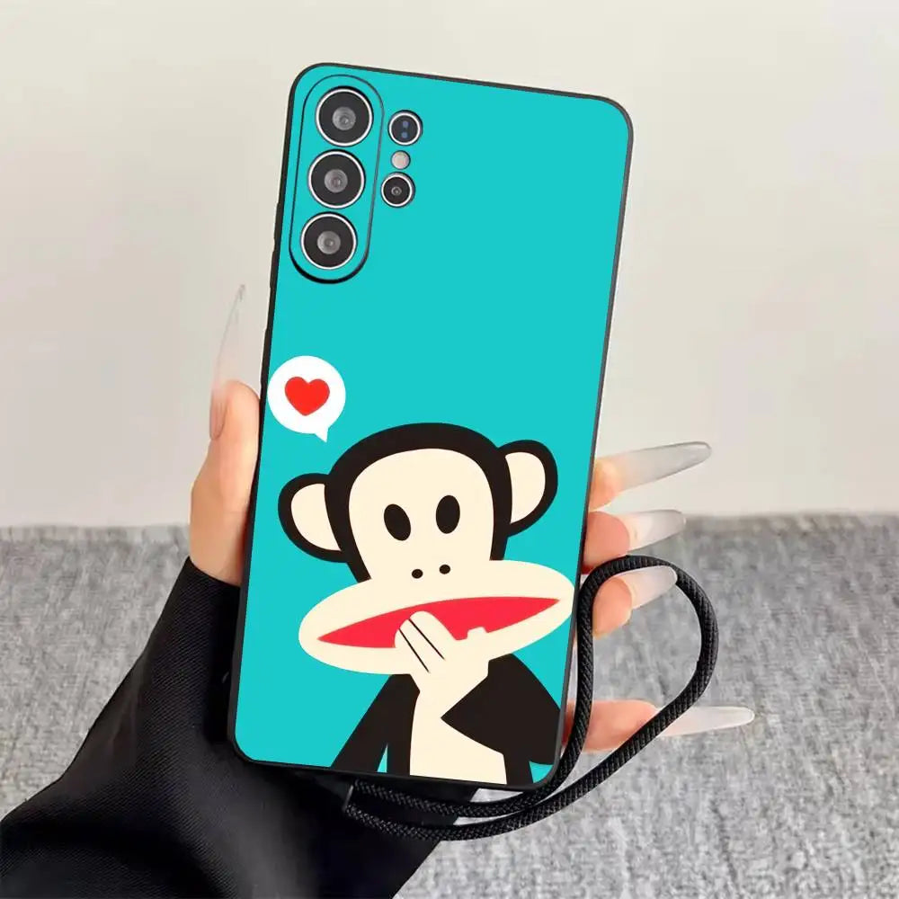 P-Paul Frank  Phone Case For Samsung S25,S24,S21,S22,S23,S30,Ultra,S20,Plus,Fe,Soft Silicone Black Cover