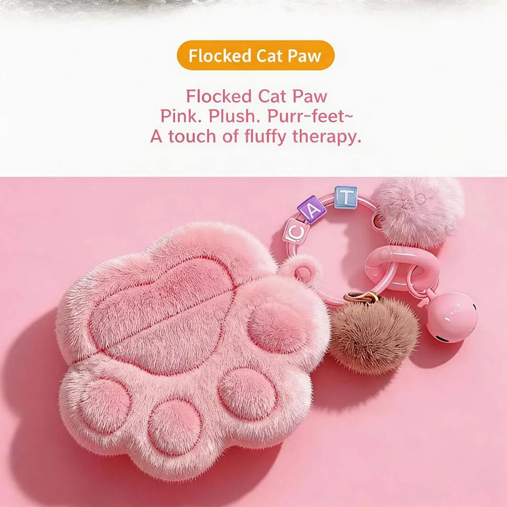 Pink Cat Paw Plush For AirPods Case Cute Furry Soft Protective Cover for AirPods Pro 2 Pro 3 AirPods 4 Kawaii Earbuds Case