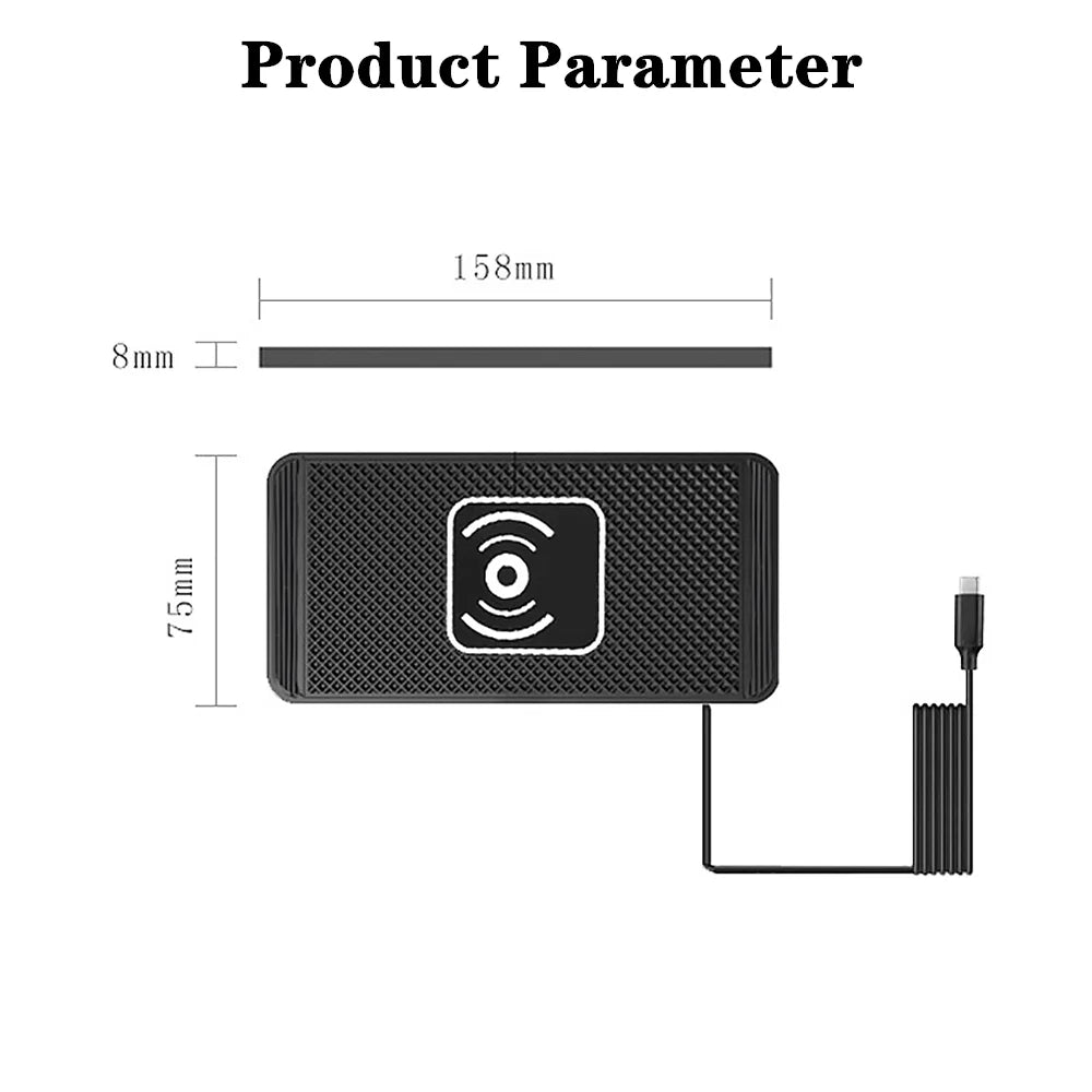 Car Wireless Charger Silicone Non Slip Pad for iPhone 15 14 13 12 Samsung Car Wireless Phone Chargers Fast Charging Station