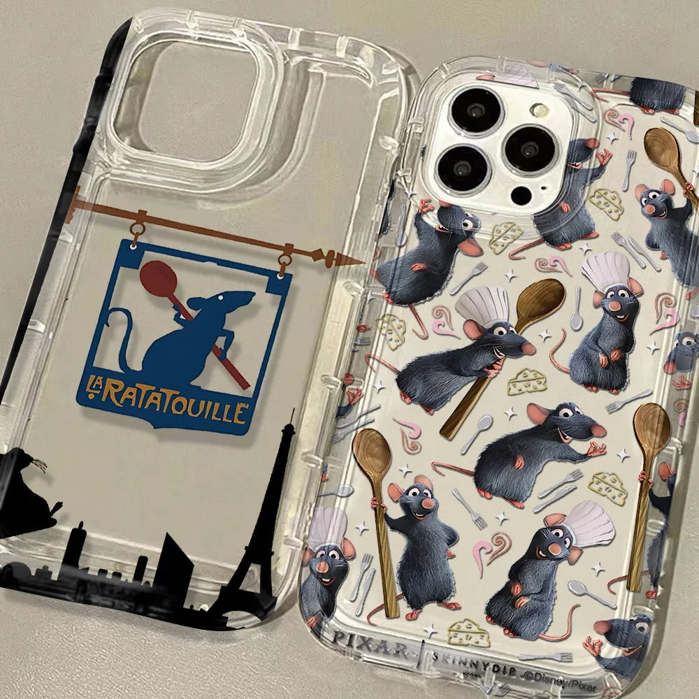 Cartoon Ratatouilles Phone Case for iPhone 17 16e 16 15 14 13 12 11 Pro Max 7 8 Plus X XR XSMax Airbag Anti Fall Clear