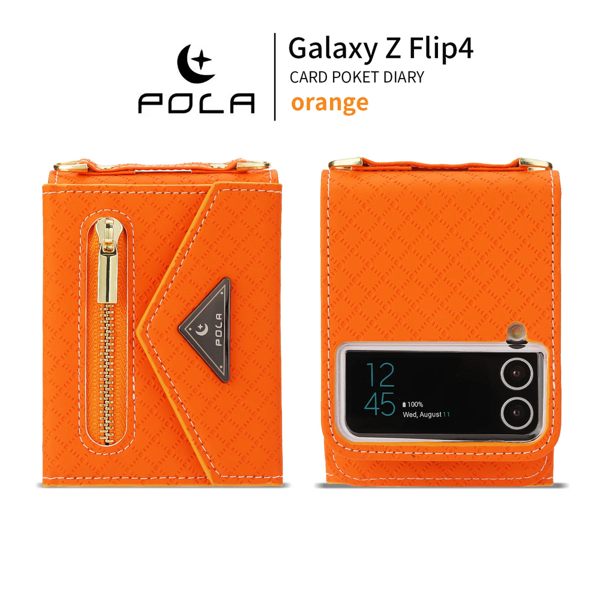 Zipper Leather Case For Samsung Galaxy Z Flip 8 7 FE 6 5 4 3 Flip8 Card Holder Wrist Strap Handbag Magnetic Folio Wallet Cover