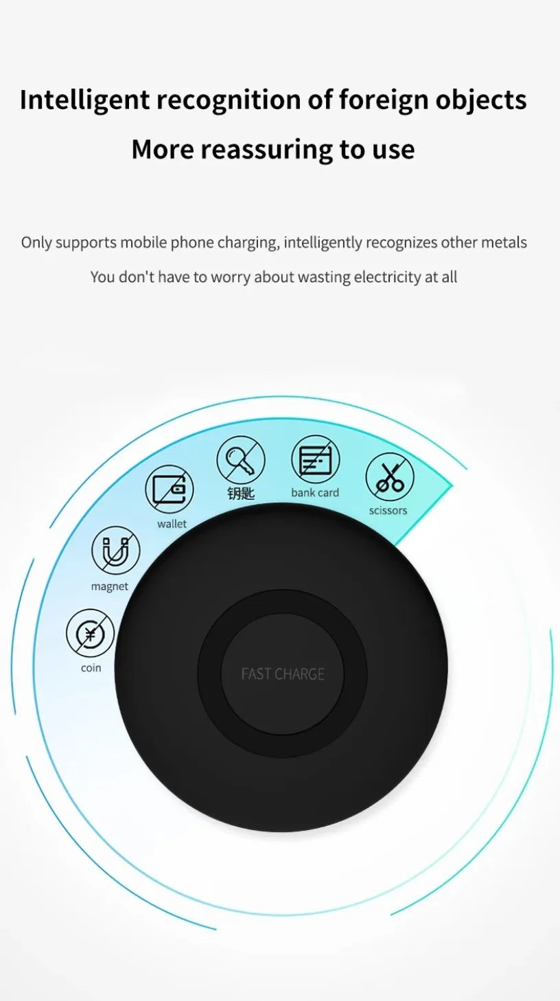 15W Fast Wireless Charger Pad For Samsung For Galaxy S25 S24 S23 S22 S21 Ultra Z Fold Flip 6 4 5 Note10 Note20 S10 Plus QI Pad