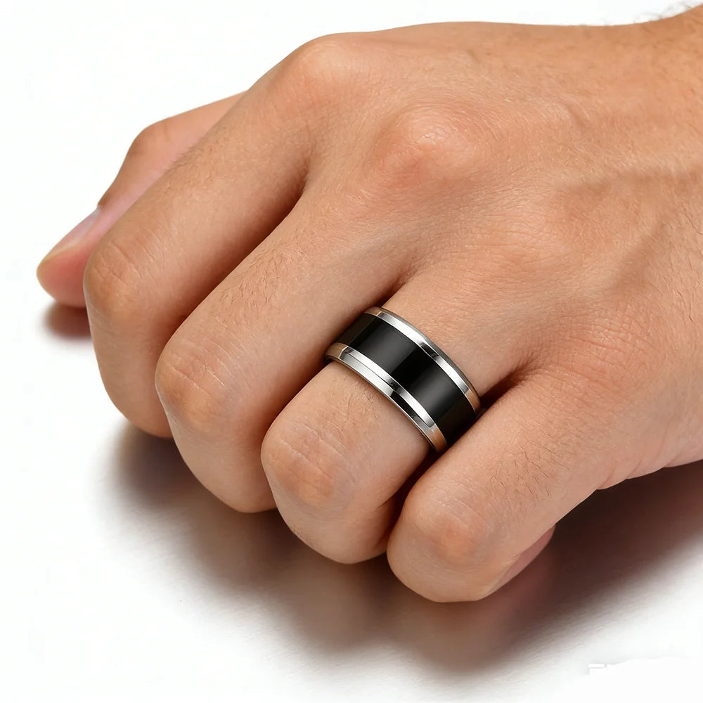 Smart Stainless Steel Multifunctional Ring for Couple Mood Feeling Intelligent Temperature Sensitive Rings Waterproof Jewelry