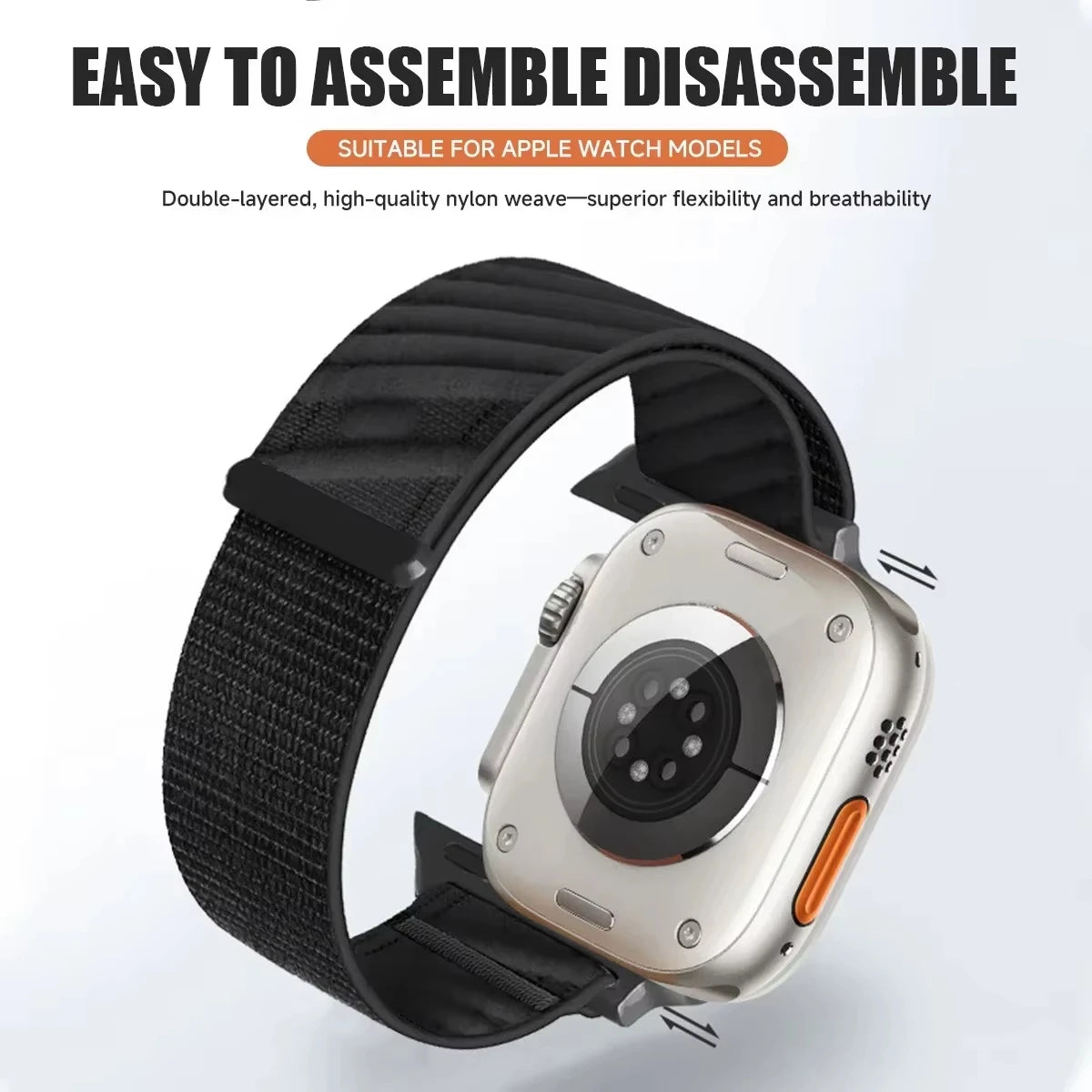 Nylon Loop Strap for Apple Watch Band Ultra 4 3 2 49mm 44mm 40mm 45mm 41mm 42mm 46mm Correa Bracelet iWatch Series SE 9 10 11 12