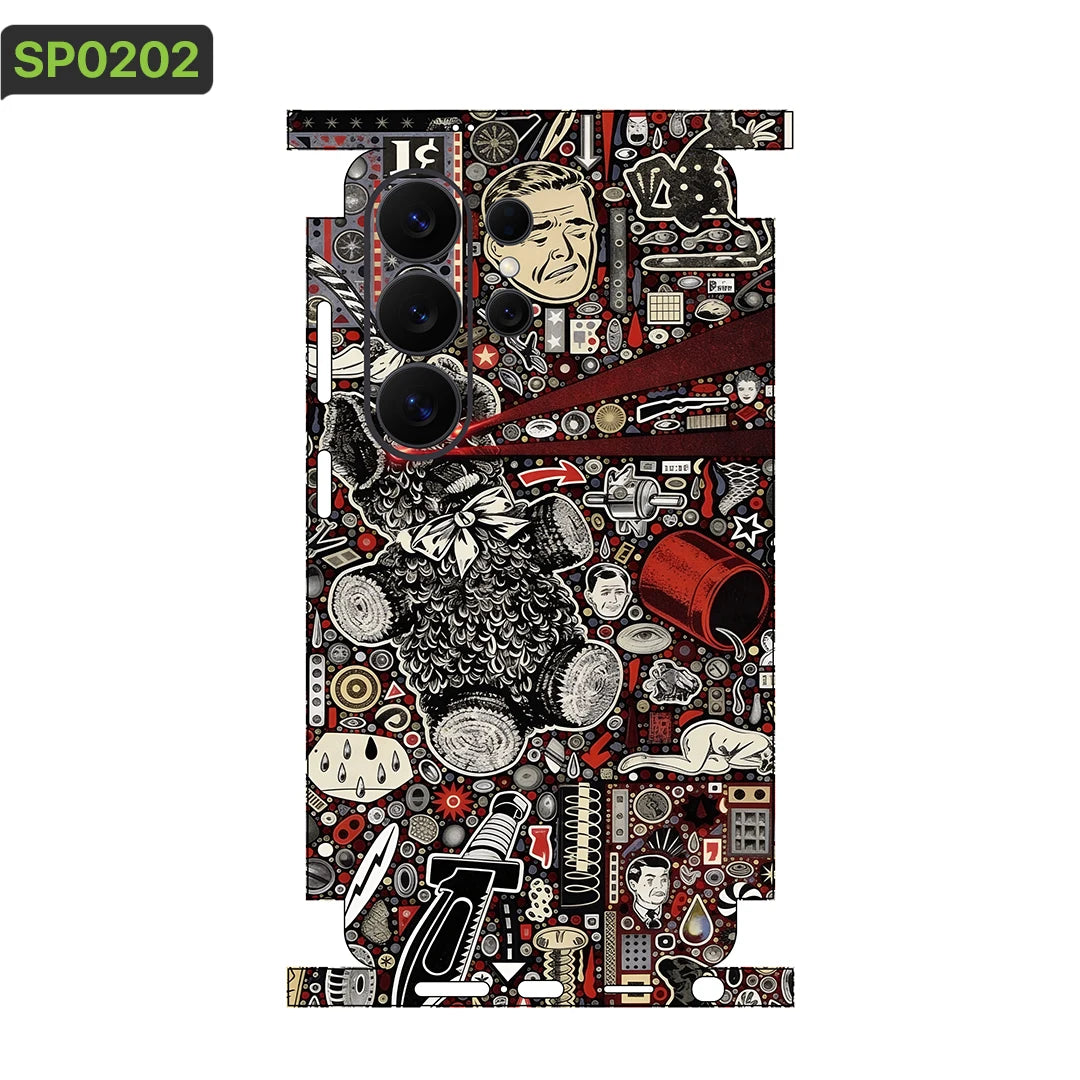 MIX011 Skins Grain Film Wrap Phone Back Sticker For SAMSUNG Galaxy S25 S26 Ultra S24 Plus S22 Ultra S22 S21 FE Film